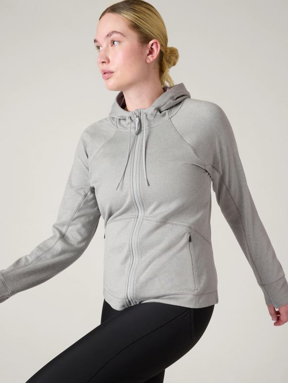 Athleta Unstoppable Full Zip Women Grey Heather Clothing VHFL2246