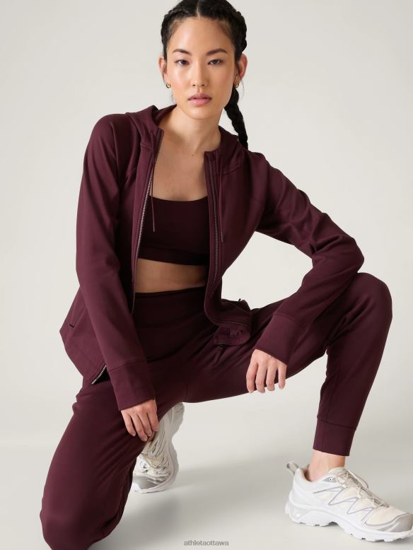 Athleta Unstoppable Full Zip Women Spiced Cabernet Clothing VHFL2545