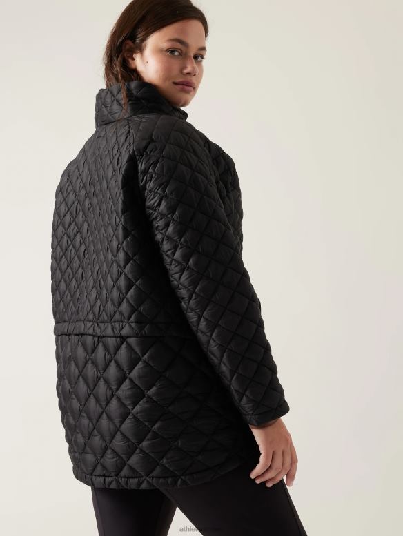 Athleta Whisper Featherless Puffer Jacket Women Black Clothing VHFL2561