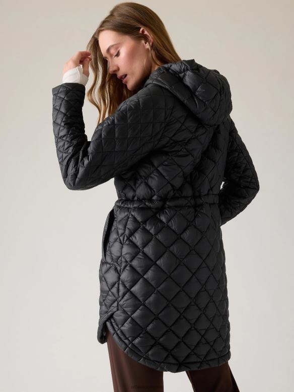 Athleta Whisper Featherless Puffer Parka Women Black Clothing VHFL2586