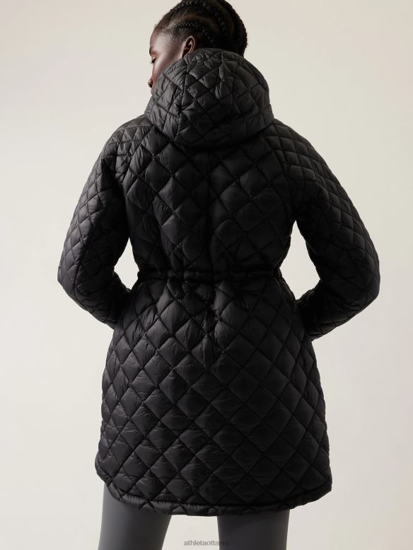 Athleta Whisper Featherless Puffer Parka Women Black Clothing VHFL2586