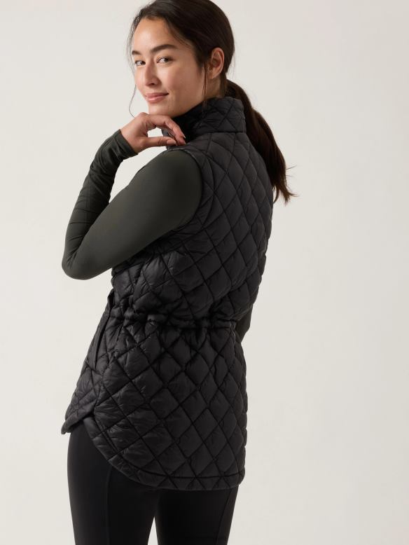 Athleta Whisper Featherless Puffer Vest Women Black Clothing VHFL2581