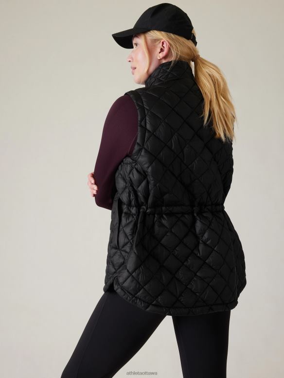 Athleta Whisper Featherless Puffer Vest Women Black Clothing VHFL2581