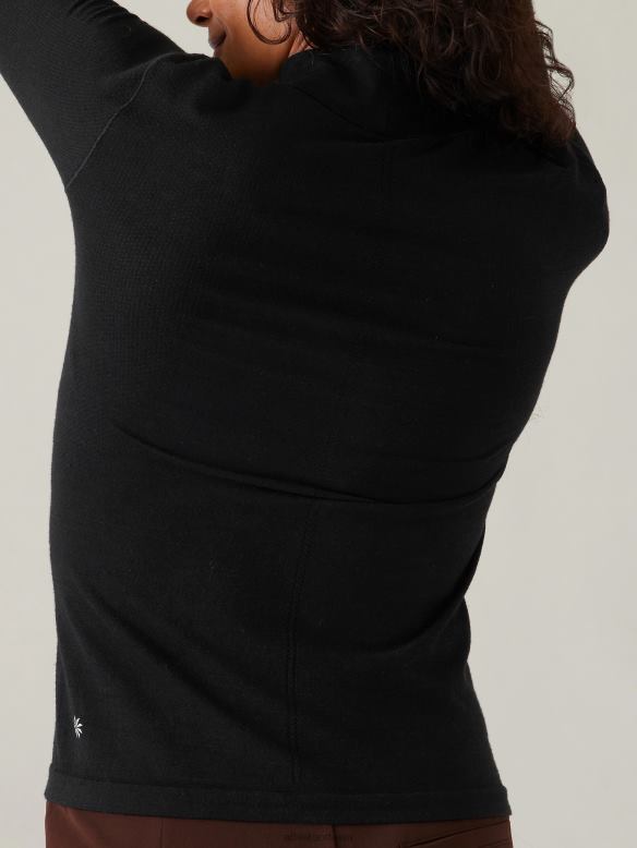 Athleta Ascent Seamless Turtleneck Women Black Clothing VHFL2529