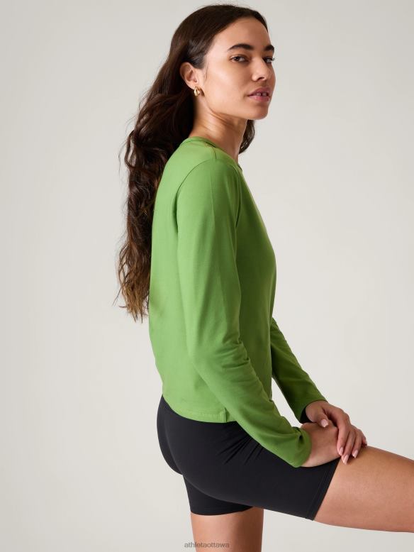 Athleta Essential Top Women Baja Green Clothing VHFL2285