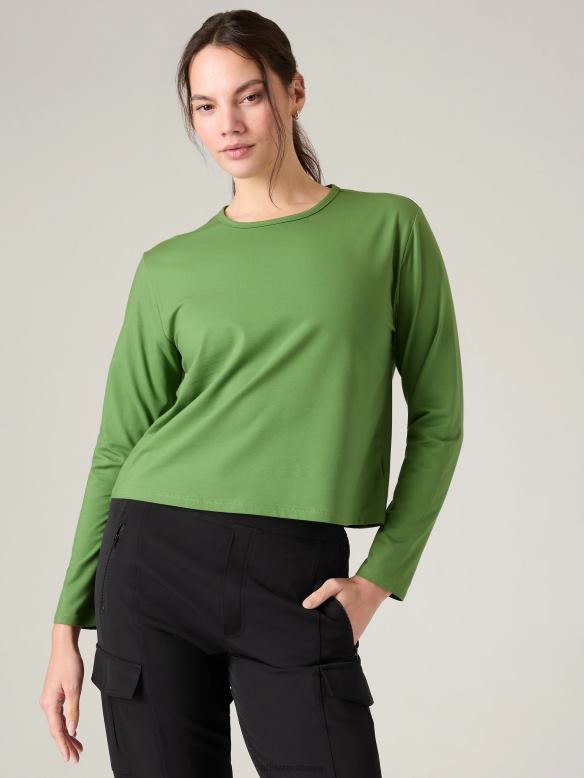 Athleta Essential Top Women Baja Green Clothing VHFL2285