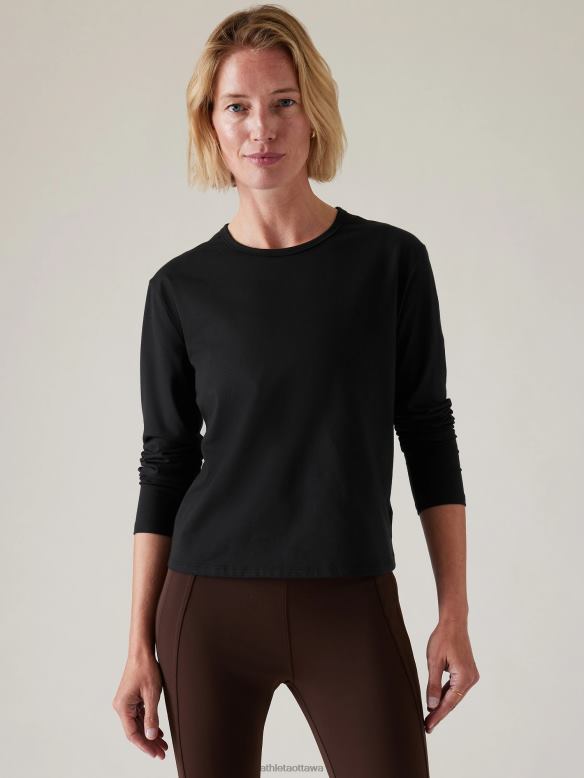 Athleta Essential Top Women Black Clothing VHFL2353