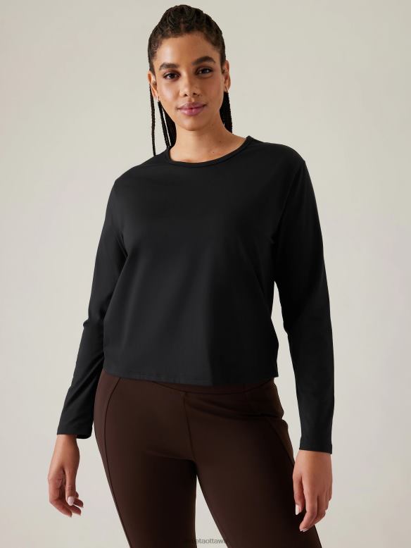 Athleta Essential Top Women Black Clothing VHFL2353