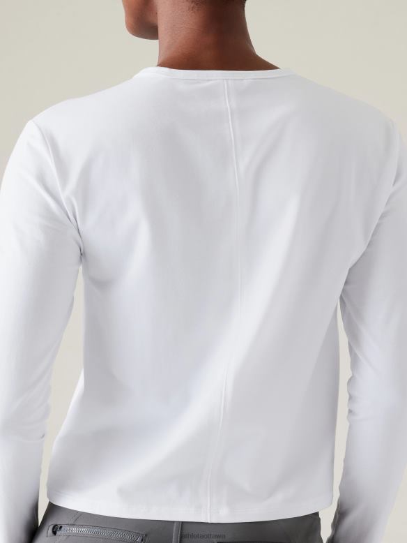 Athleta Essential Top Women Bright White Clothing VHFL2269