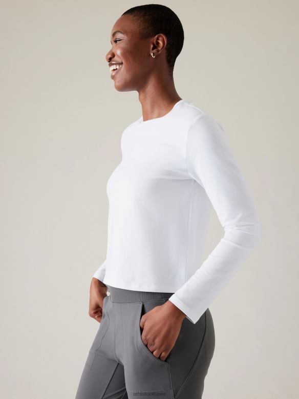 Athleta Essential Top Women Bright White Clothing VHFL2269