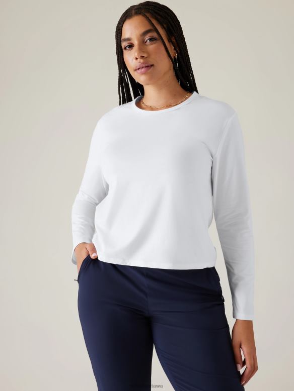 Athleta Essential Top Women Bright White Clothing VHFL2269