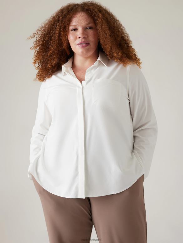 Athleta Everlasting Top Women Bright White Clothing VHFL2290