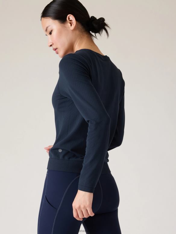 Athleta In Motion Seamless Top Women Navy Clothing VHFL2244