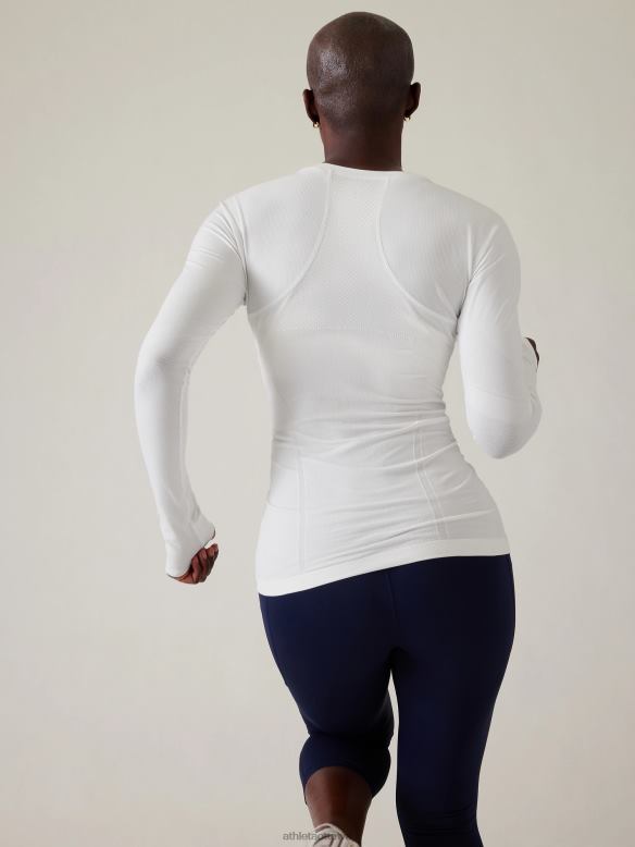 Athleta Momentum Seamless Top Women Bright White Clothing VHFL2500