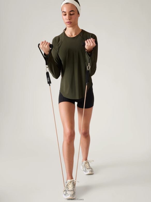 Athleta Ultimate Mesh Top Women Aspen Olive Clothing VHFL2227