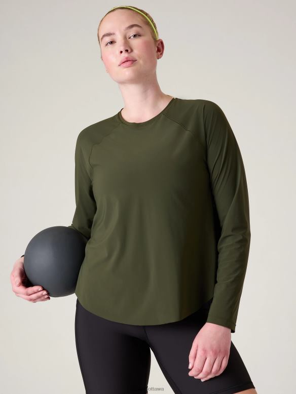 Athleta Ultimate Mesh Top Women Aspen Olive Clothing VHFL2227