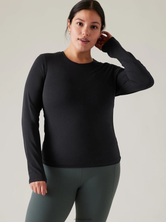 Athleta With Ease Cinch Top Women Black Clothing VHFL2207