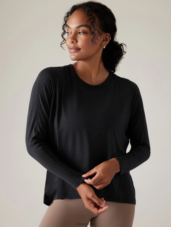 Athleta With Ease Top Women Black Clothing VHFL2424