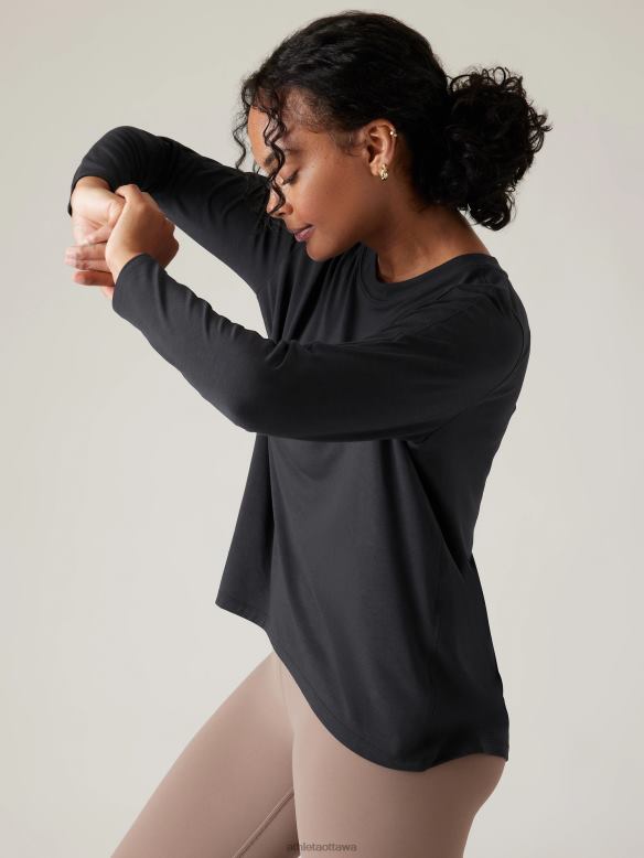 Athleta With Ease Top Women Black Clothing VHFL2424