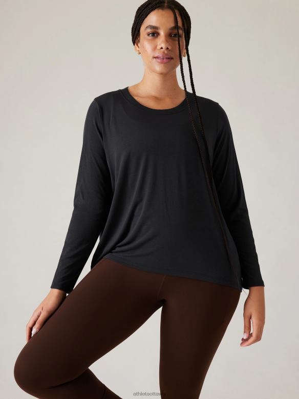 Athleta With Ease Top Women Black Clothing VHFL2424