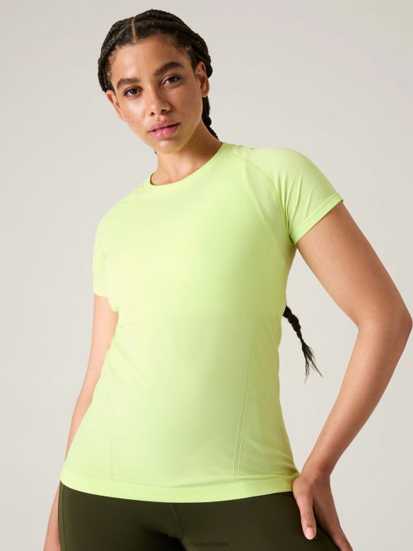 Athleta Momentum Seamless Tee Women Aloe Clothing VHFL2231