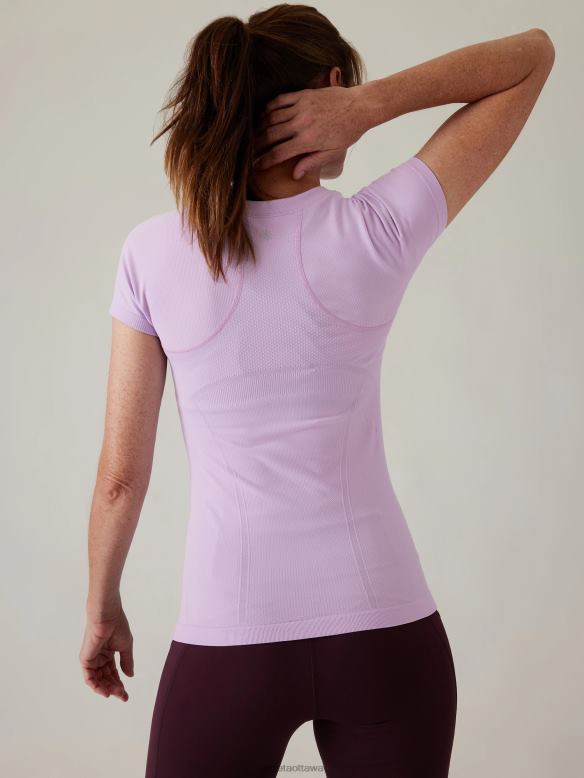 Athleta Momentum Seamless Tee Women Begonia Clothing VHFL2195