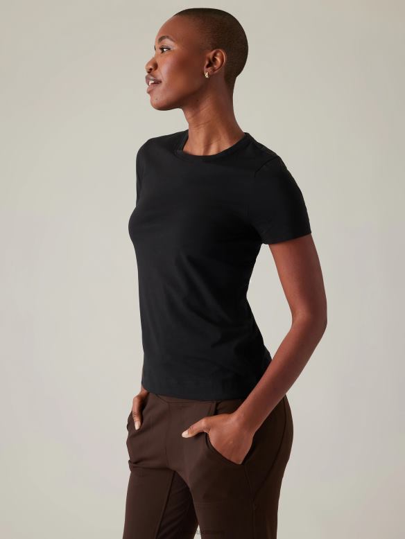 Athleta Outbound Tee Women Black Clothing VHFL2432