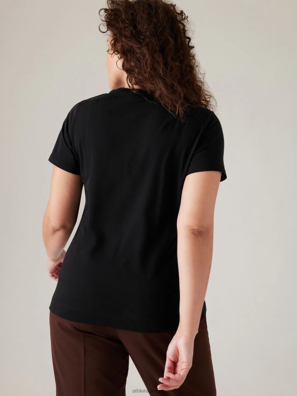 Athleta Outbound Tee Women Black Clothing VHFL2432