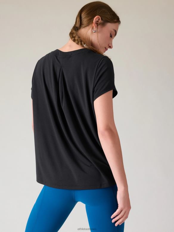 Athleta With Ease Tee Women Black Clothing VHFL2323