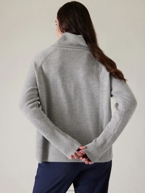 Athleta Alpine Turtleneck Sweater Women Grey Heather Clothing VHFL2247