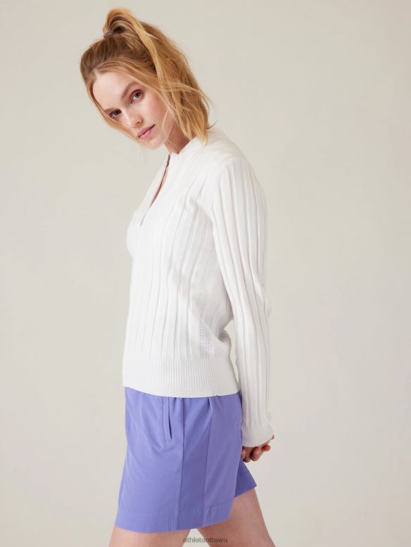 Athleta Fairway Sweater Women Bright White Clothing VHFL2368