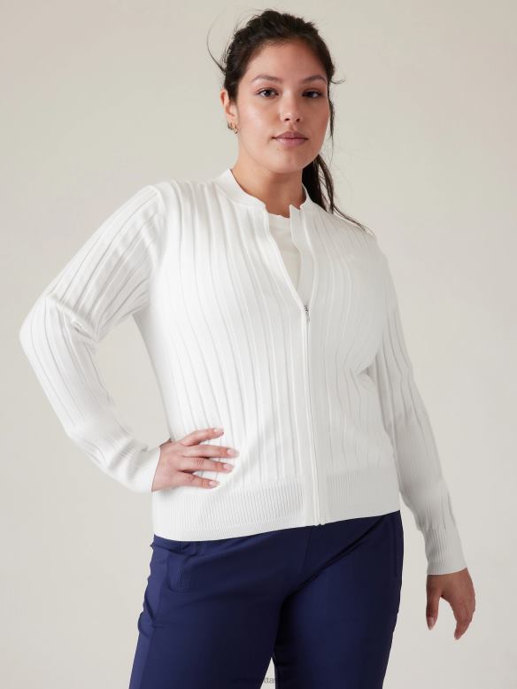 Athleta Fairway Sweater Women Bright White Clothing VHFL2368