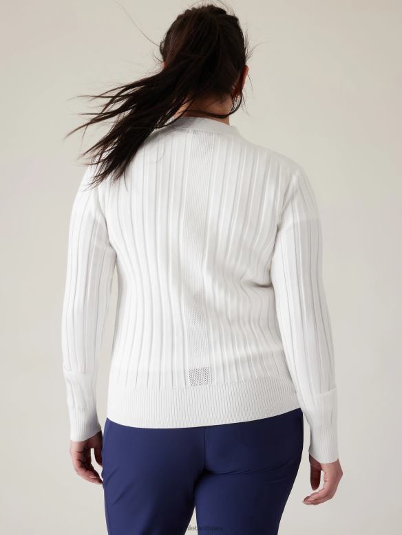 Athleta Fairway Sweater Women Bright White Clothing VHFL2368