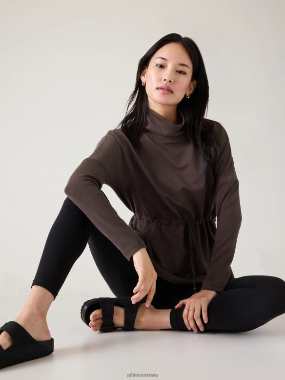 Athleta Balance Cinch Sweatshirt Women Shale Clothing VHFL2388