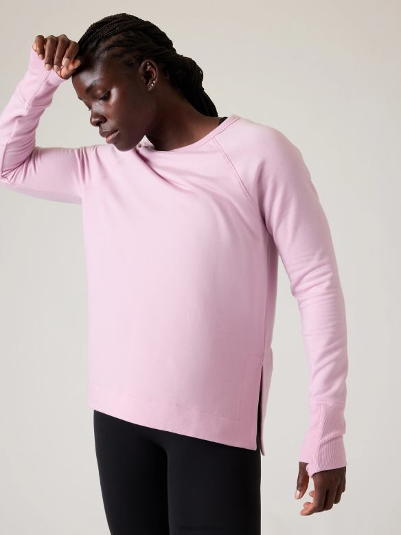 Athleta Coaster Luxe Recover Sweatshirt Women Begonia Clothing VHFL2540