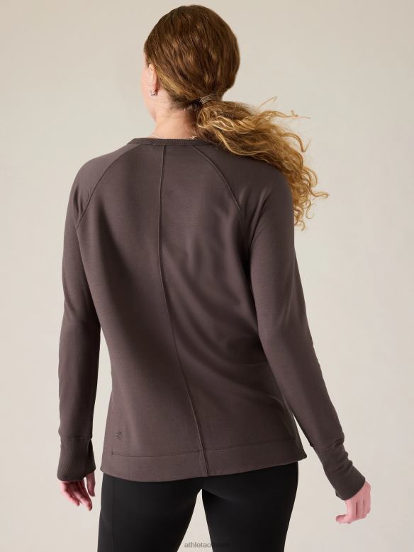 Athleta Coaster Luxe Recover Sweatshirt Women Shale Clothing VHFL2471