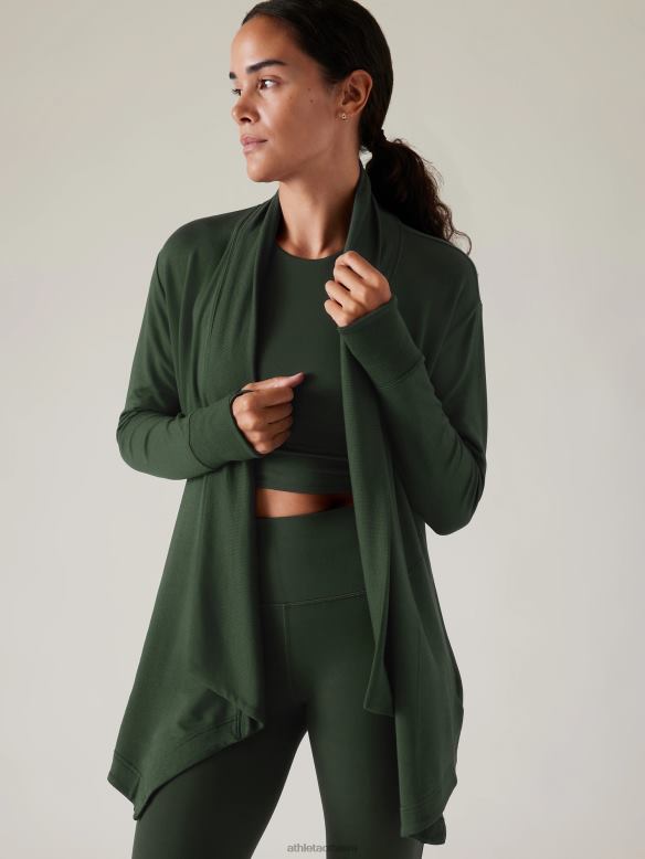 Athleta Pranayama Restore Wrap Women Seaweed Snack Clothing VHFL2311