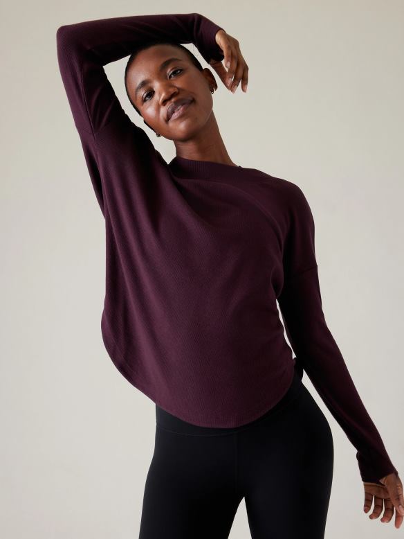 Athleta Presence Sweatshirt Women Spiced Cabernet Clothing VHFL2223