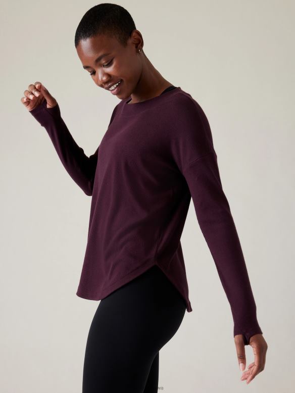 Athleta Presence Sweatshirt Women Spiced Cabernet Clothing VHFL2223