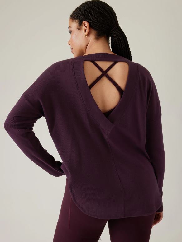 Athleta Presence Sweatshirt Women Spiced Cabernet Clothing VHFL2223