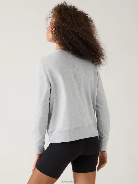 Athleta Retroterry Crewneck Sweatshirt Women Grey Heather Clothing VHFL2537