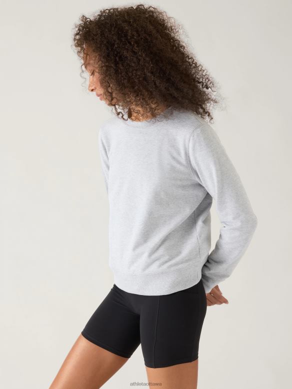 Athleta Retroterry Crewneck Sweatshirt Women Grey Heather Clothing VHFL2537