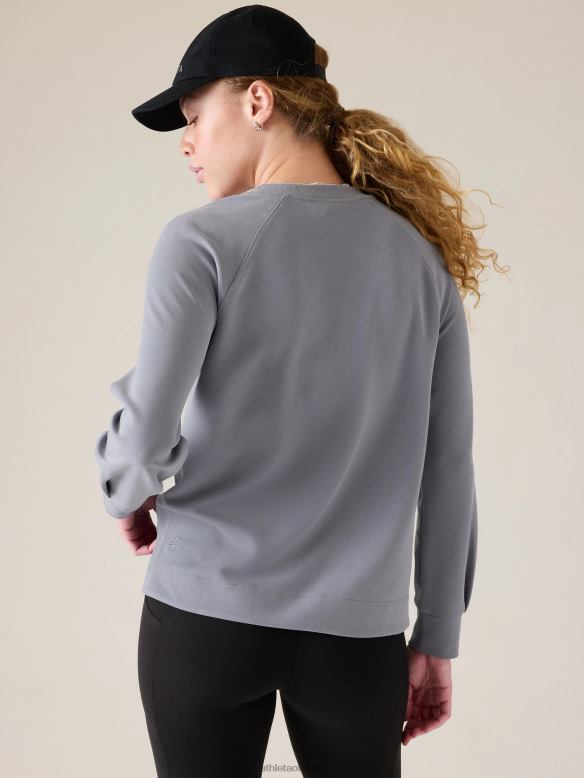 Athleta Seasoft Crewneck Sweatshirt Women Coastline Blue Clothing VHFL2221