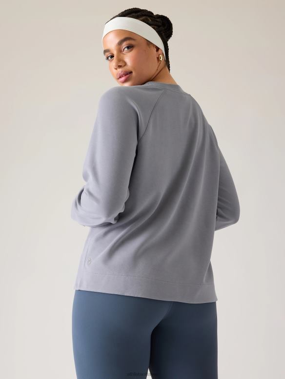 Athleta Seasoft Crewneck Sweatshirt Women Coastline Blue Clothing VHFL2221