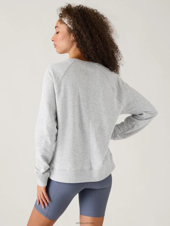 Athleta Sundown Sweatshirt Women Grey Heather Clothing VHFL2377