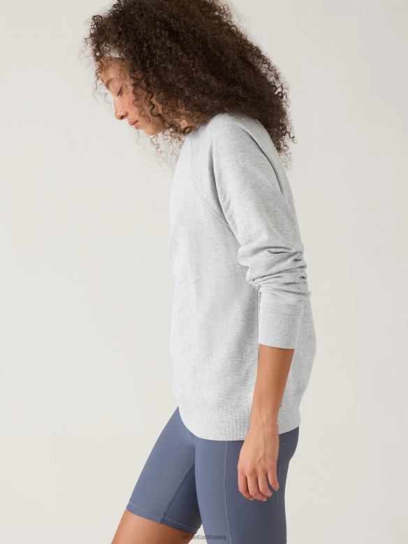 Athleta Sundown Sweatshirt Women Grey Heather Clothing VHFL2377