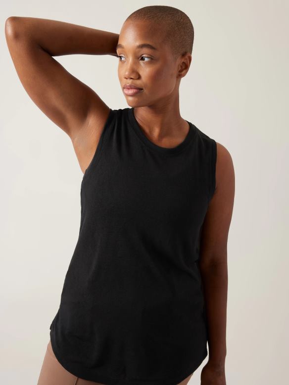 Athleta Breezy Tank Women Black Clothing VHFL2315