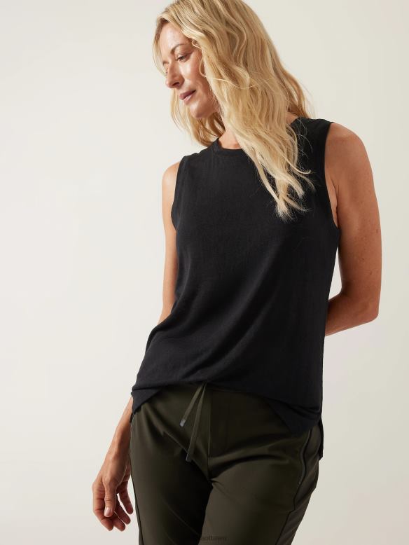 Athleta Breezy Tank Women Black Clothing VHFL2315