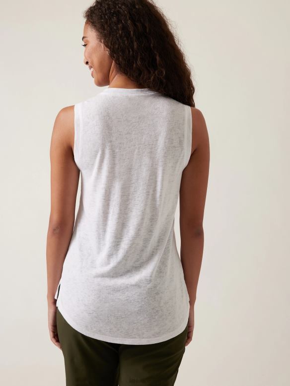 Athleta Breezy Tank Women Bright White Clothing VHFL2488