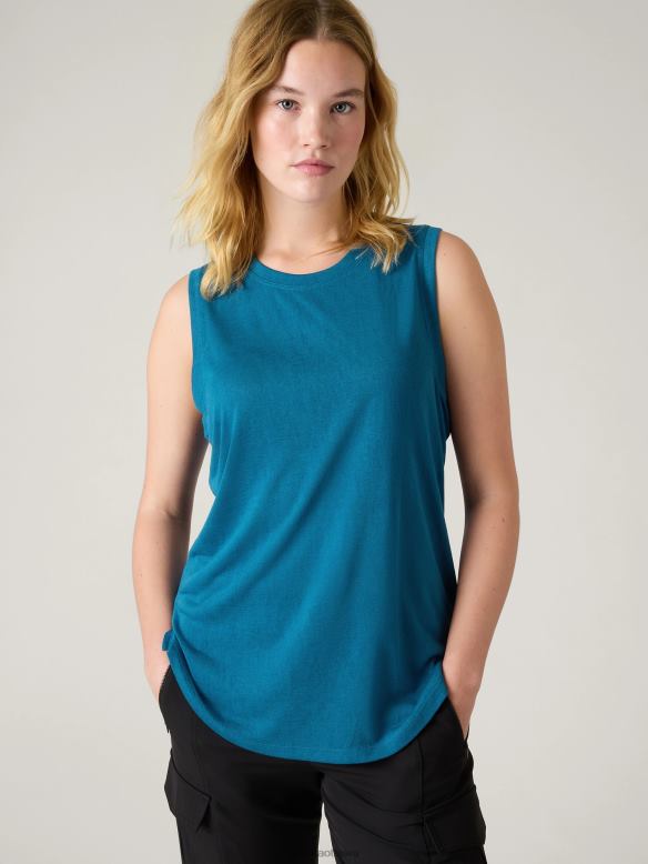 Athleta Breezy Tank Women Dark Lapis Blue Clothing VHFL2454